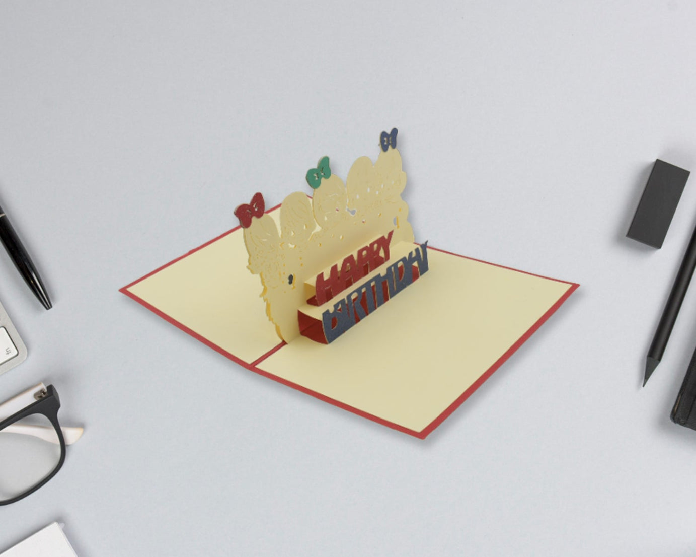 3D Paper Wish Card High Quality Paper Card All Design Card Good Wishing Card (All 3D Card Birthday, Christmas Card,  Cartoon Card, Love Heart Card) (1 Pc)