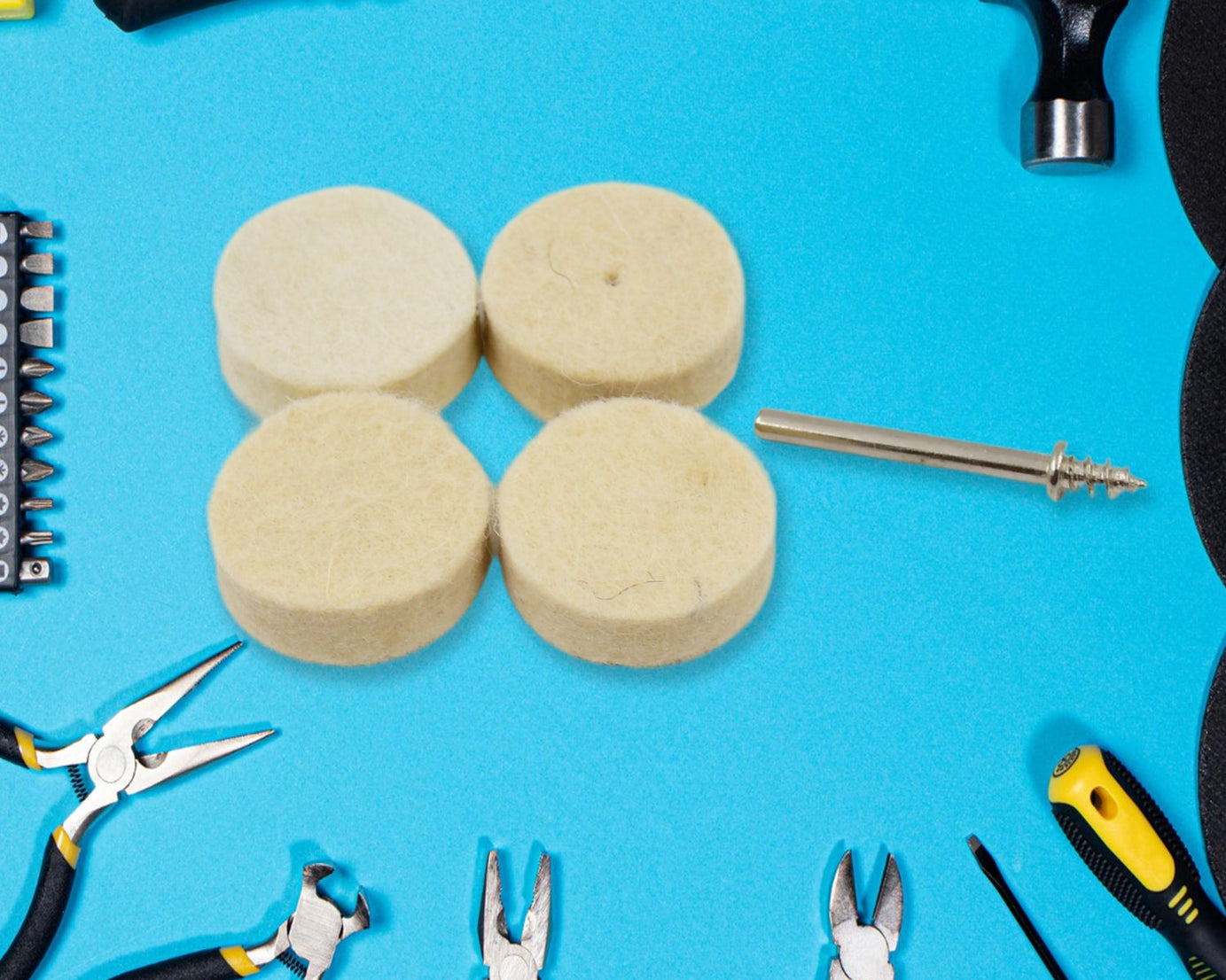 Rotary Tool Accessory Wool Felt Polishing Pad Felt (5 Pcs Set)