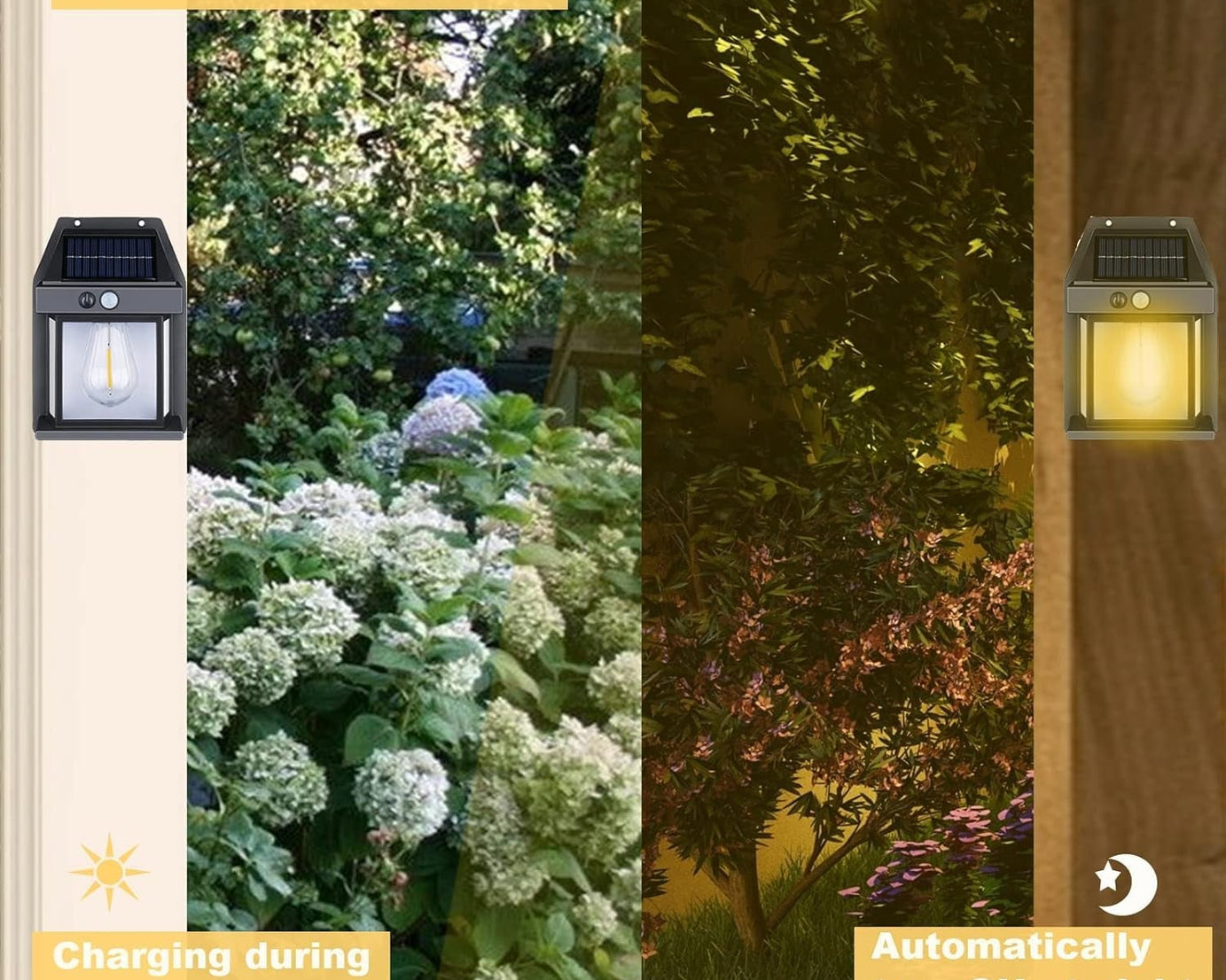 Solar Wall Lights / Lamp Outdoor, Wireless Dusk to Dawn Porch Lights Fixture, Solar Wall Lantern with 3 Modes & Motion Sensor, Waterproof Exterior Lighting with Clear Panel (1 Pc )