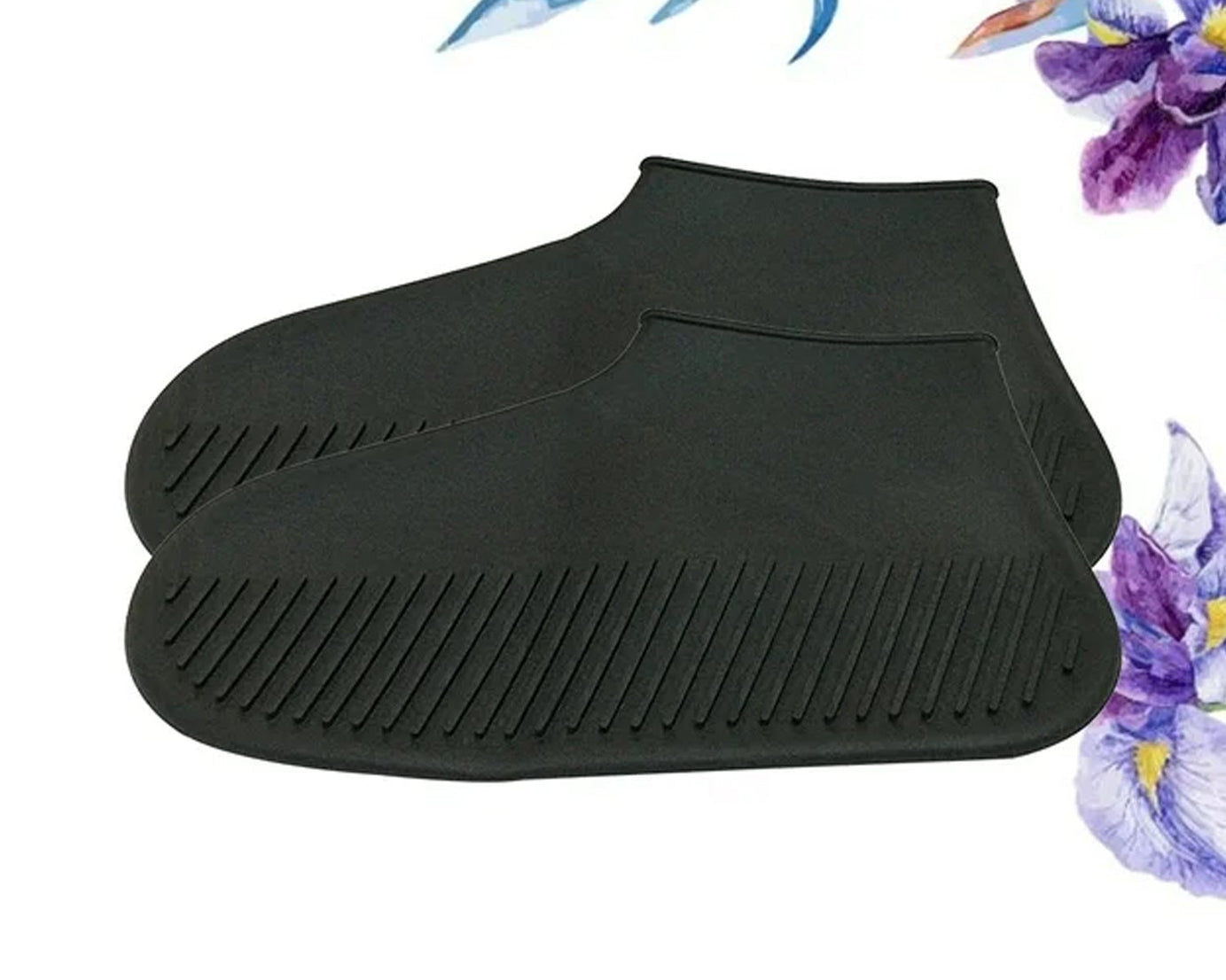 17984 Non-Slip Silicone Rain Reusable Anti skid Waterproof Fordable Boot Shoe Cover (Large Size / 1 Pair / Black)