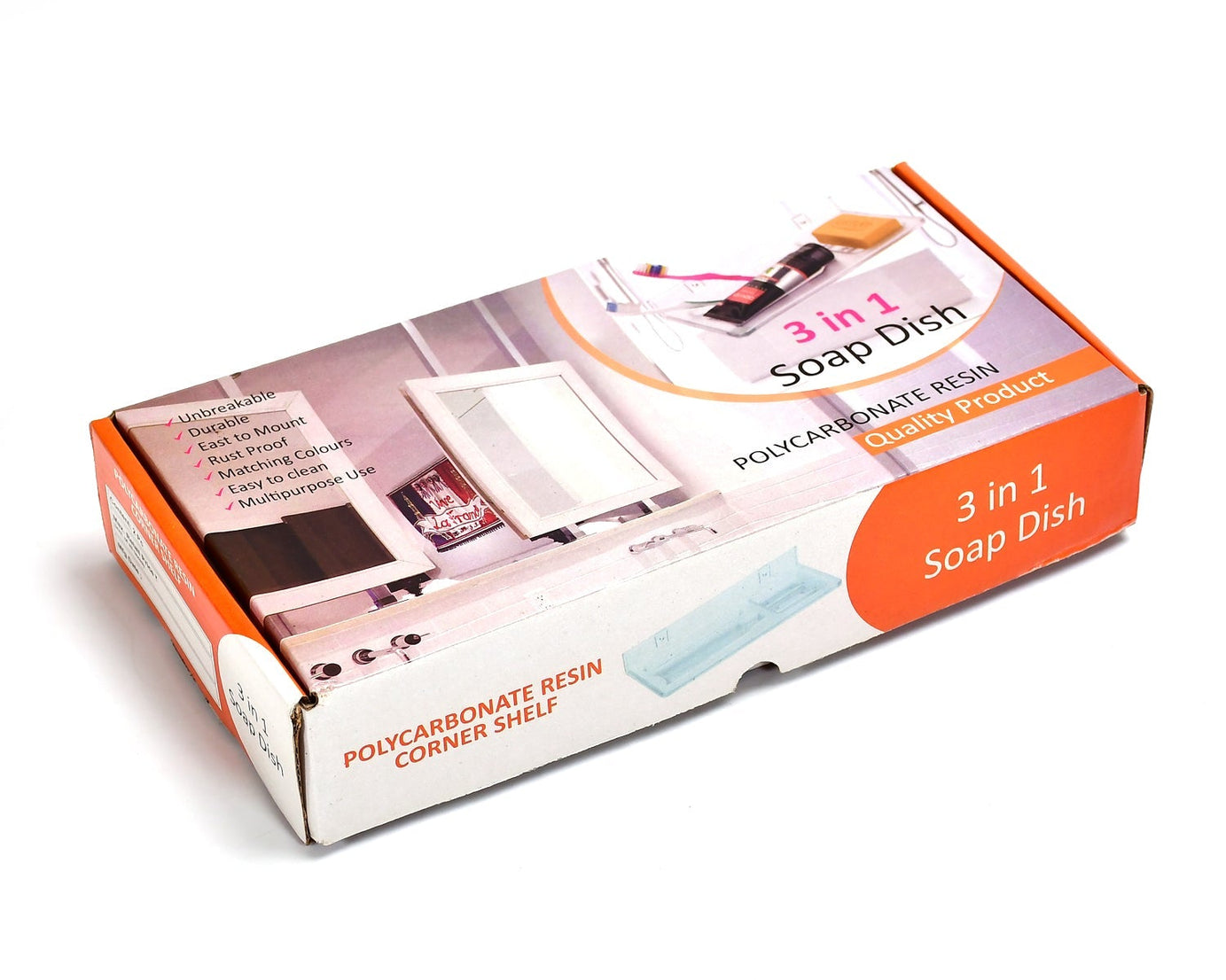 Elegant 3-in-1 glass soap dish, fits on any stand