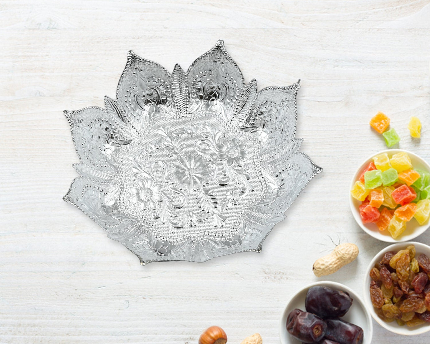 DECORATIVE MUKHWAS SERVING TRAY SERVING MUKHWAS PLATE FANCY CANDY TRAY DRY FRUIT SERVING TRAY (1 Pc )