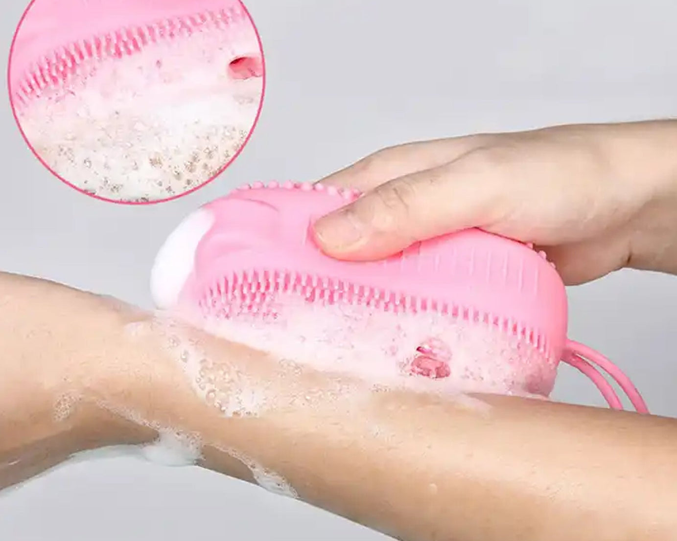 Silicone Super Soft Silicone Bath Brush Double-Sided Body Scrubber Brush for Deep Cleasing Exfoliating, Ultra-Soft Scrubber(1 pc)