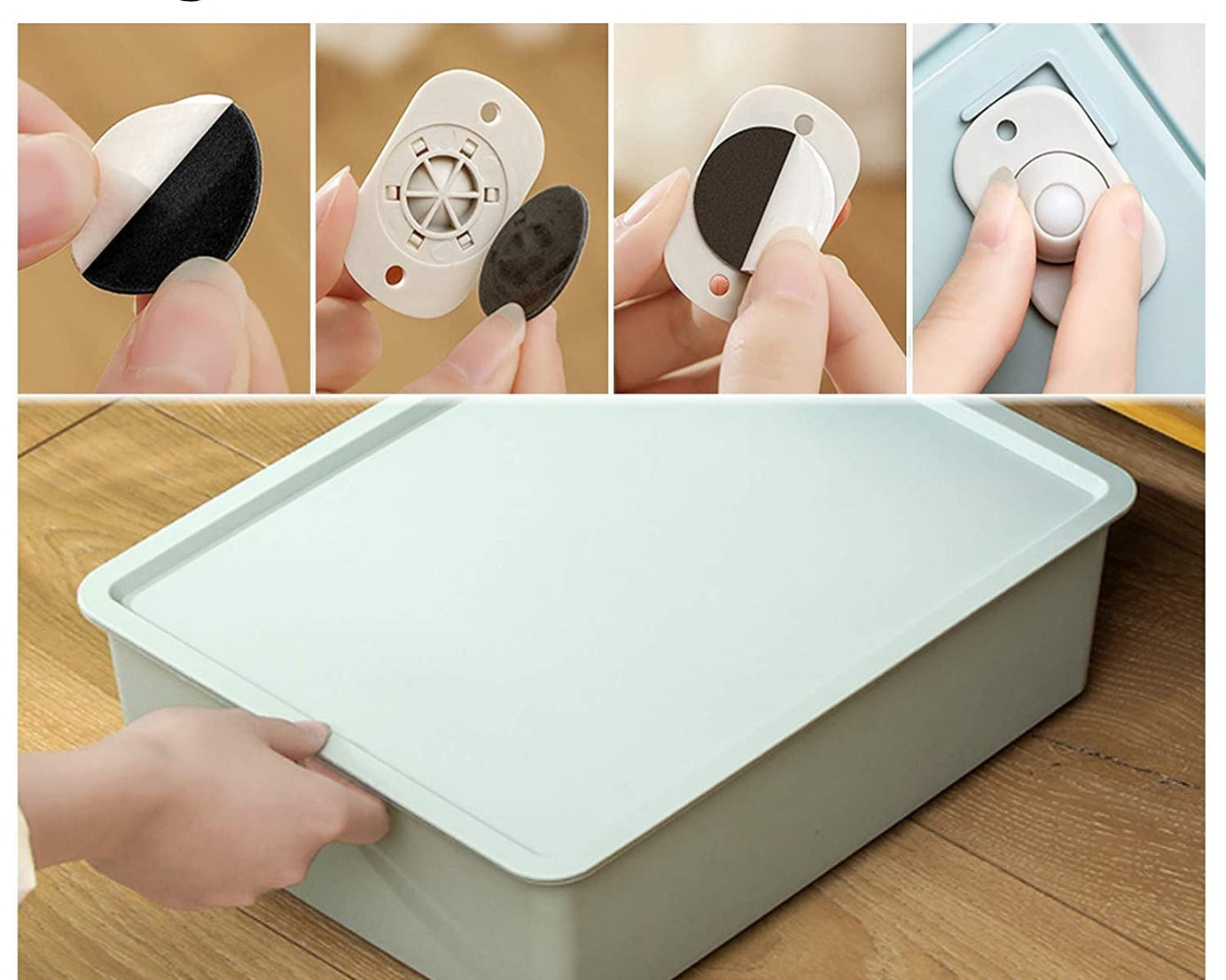 Easy install mini swivel casters with adhesive