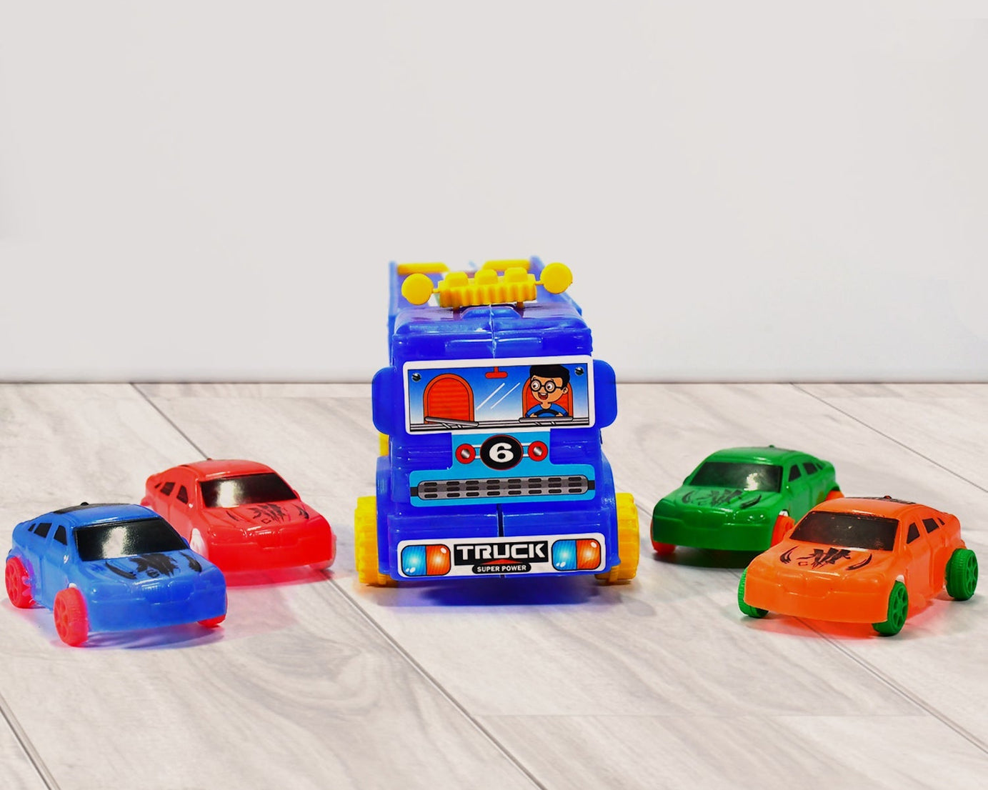 Toy truck with mini cars set
