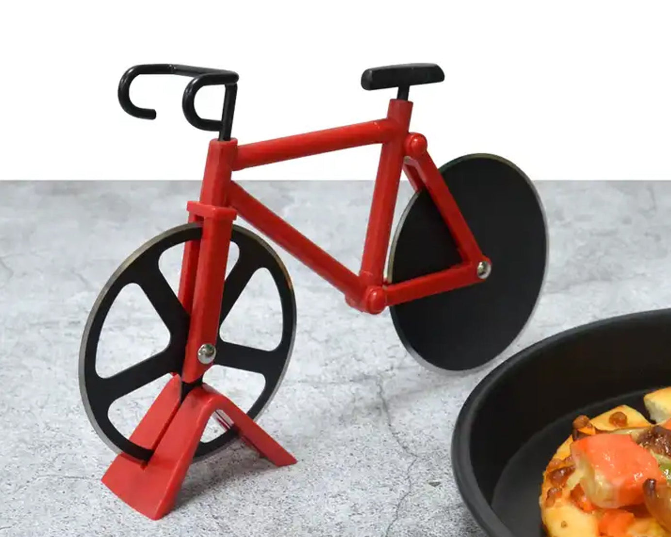 Bicycle Pizza Cutter (1 Pc): Stainless Steel, Unbreakable Handle