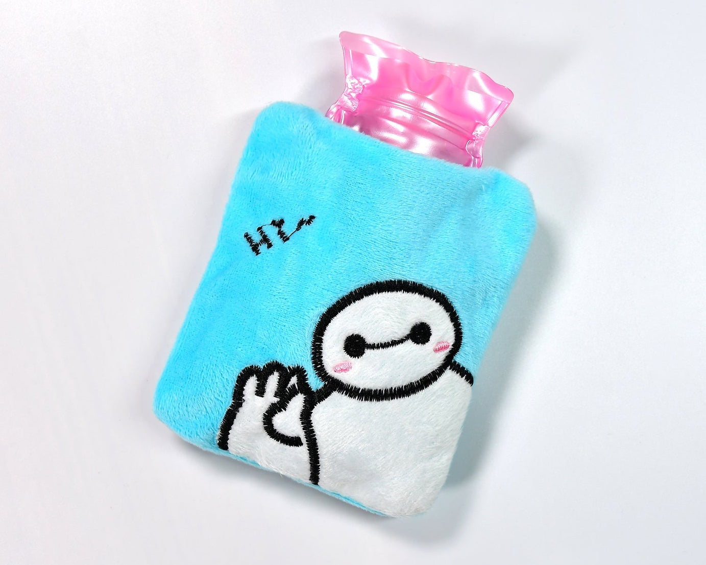 Blue Baymax Small Hot Water Bag with Cover for Pain Relief