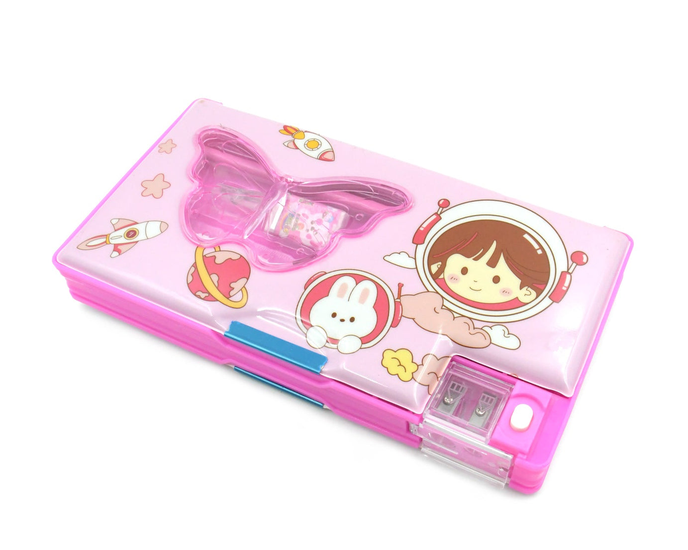 Printed Pencil Case for Kids (1 Pc): Multi-Compartment, Compass Box