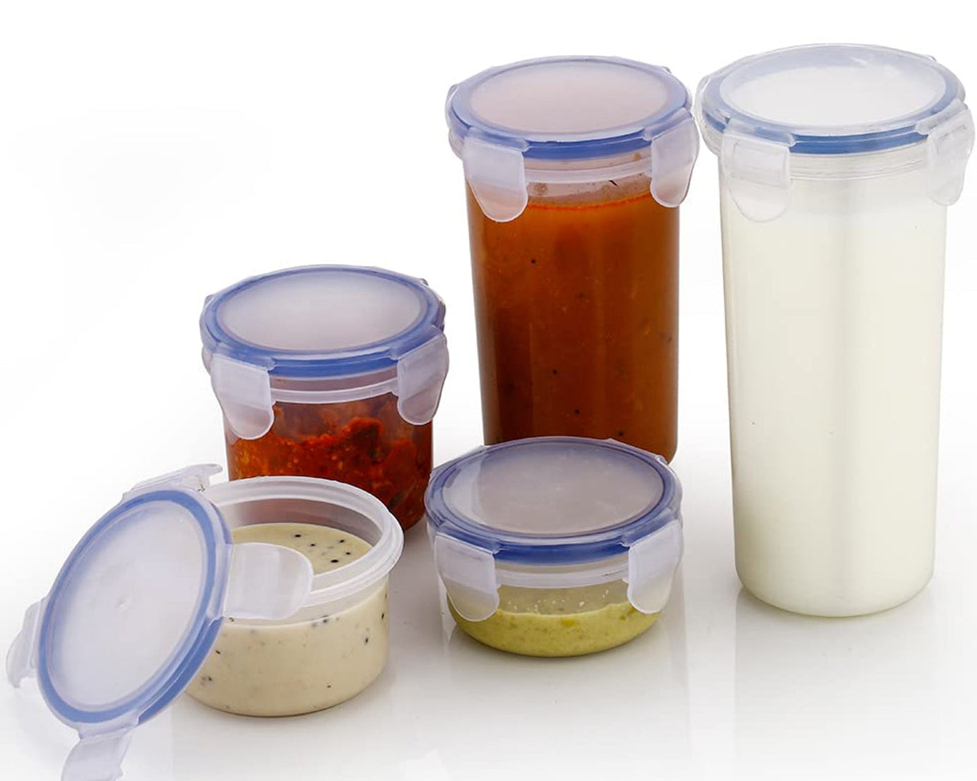 Plastic Liquid Round Airtight Food Storage Container with Leak Proof Locking Lid