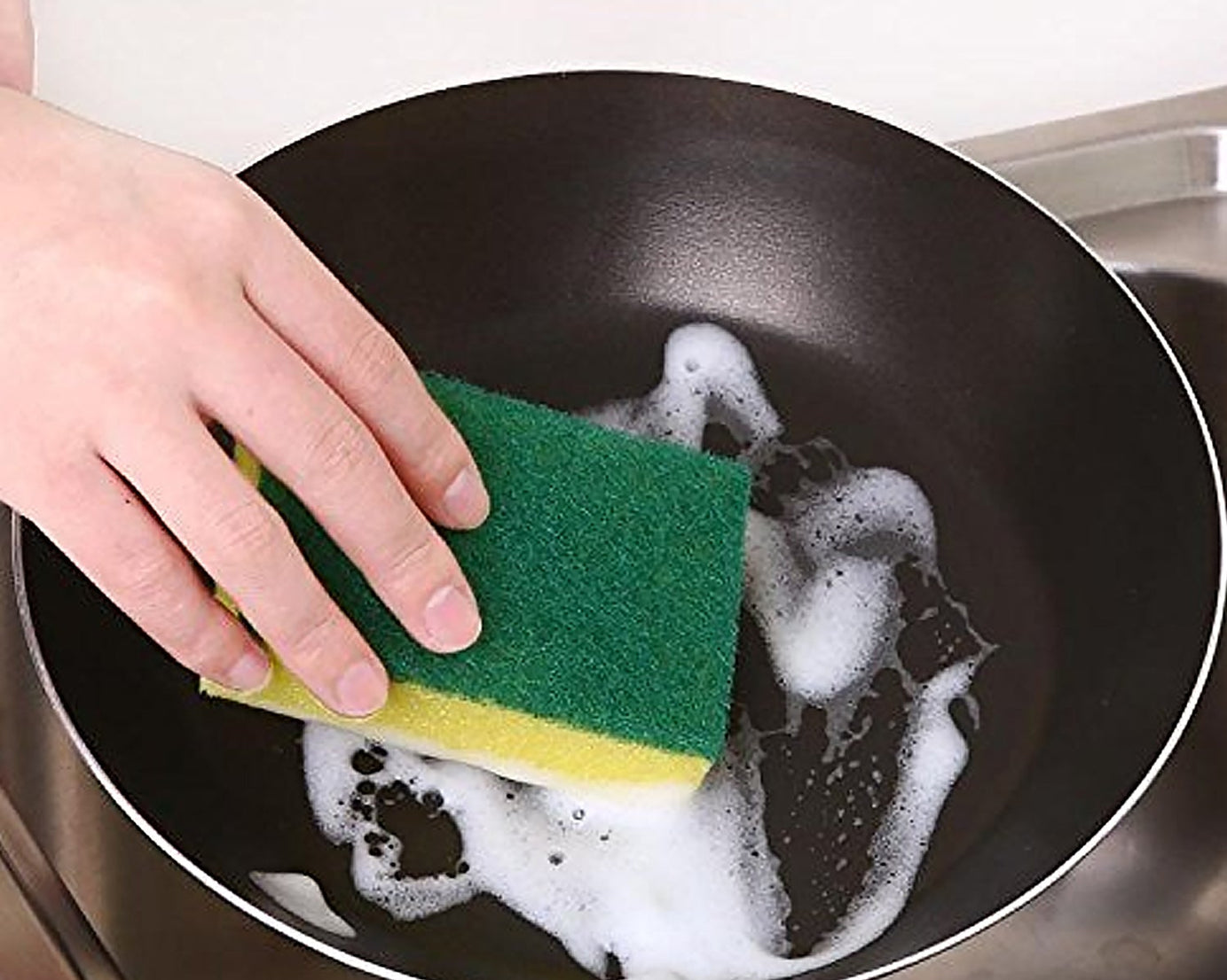 Kitchen Cleaning Tool Set Microfiber Kitchen Utensils High Performance Scouring Sponge Set Dish Sponge, Stainless Steel Scouring Pad (6 Pcs Set)
