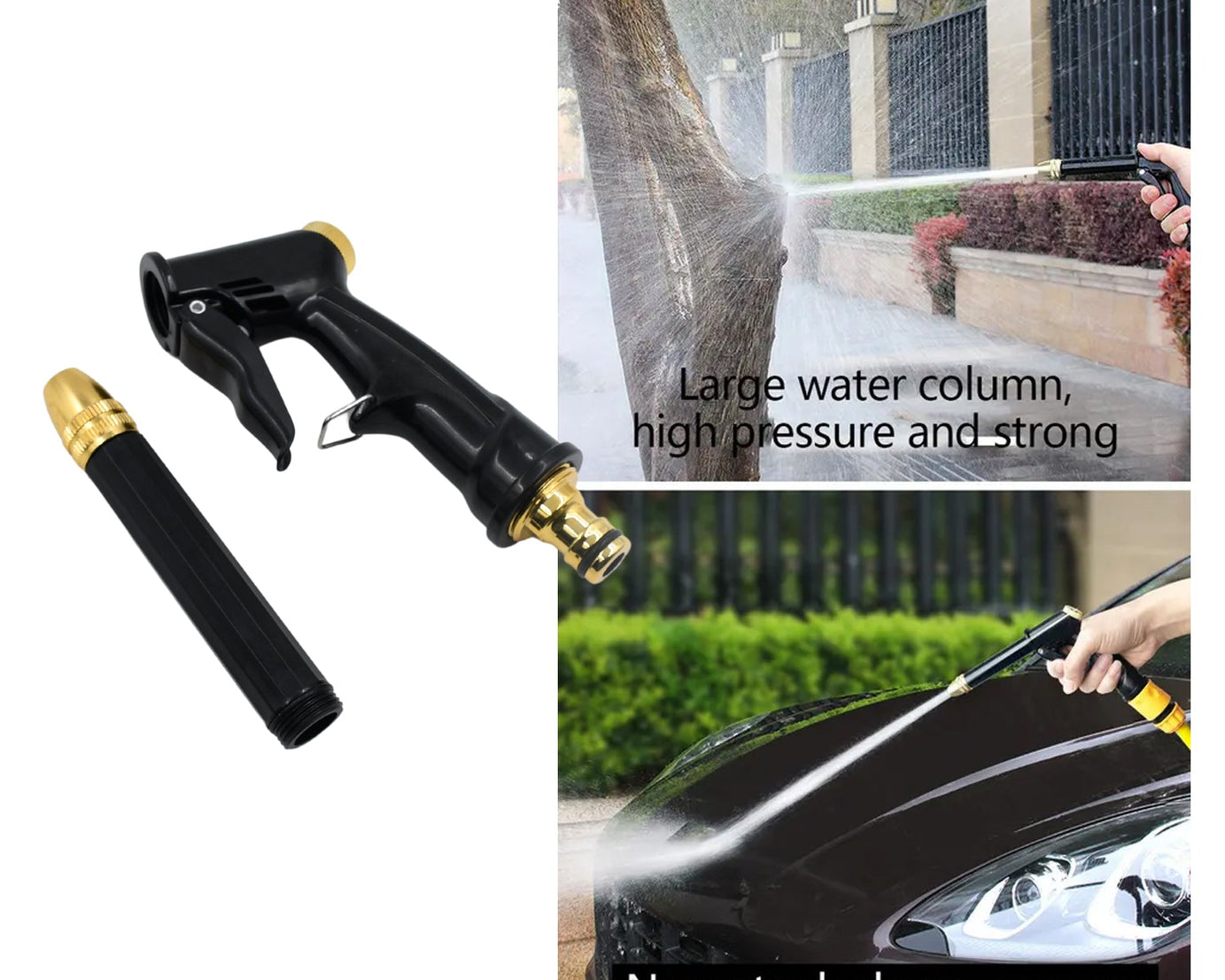 Plastic Body, Metal Trigger & Brass Nozzle Water Spray Gun For Water Pipe | Non-Slip | Comfortable Grip | Multiple Spray Modes | Ideal Pipe Nozzle For Car Wash, Gardening,& Other Uses