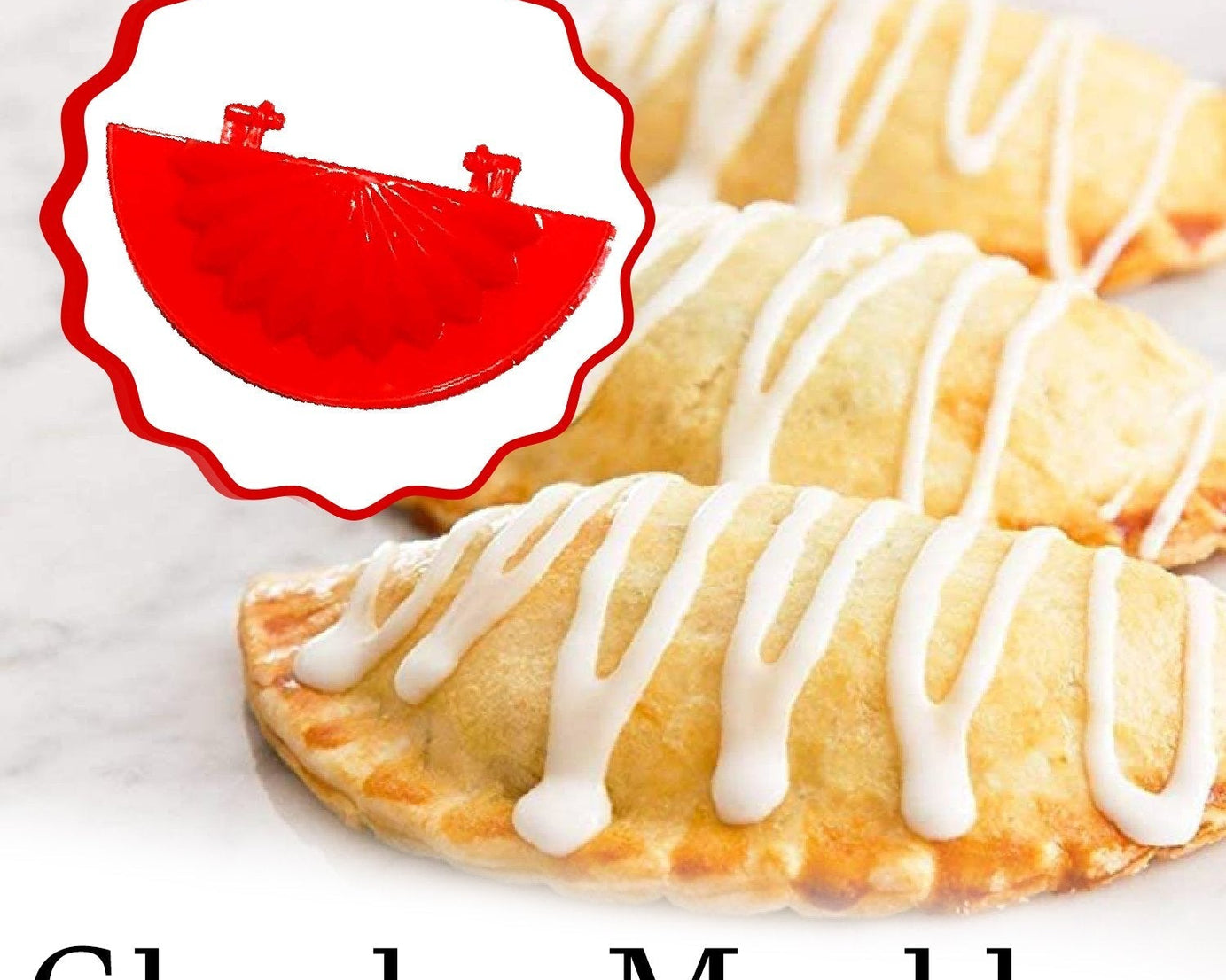 4-piece red plastic dough press set for kitchen use