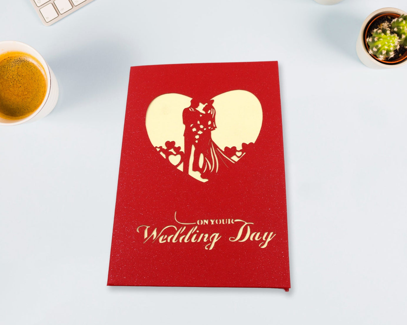 Unique 3D Pop-Up Wishing Card (Birthday, Wedding, Christmas): 1 Pc