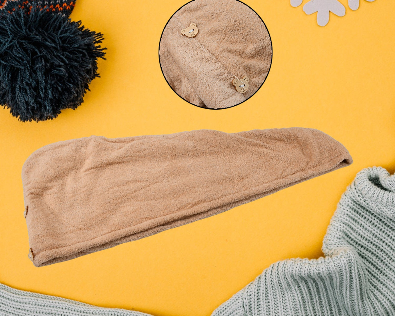 12600  Microfiber Hair Wrap Towel Cap, Quick Turban Hair-Drying Absorbent Microfiber Towel / Dry Shower Caps (1 Pc)