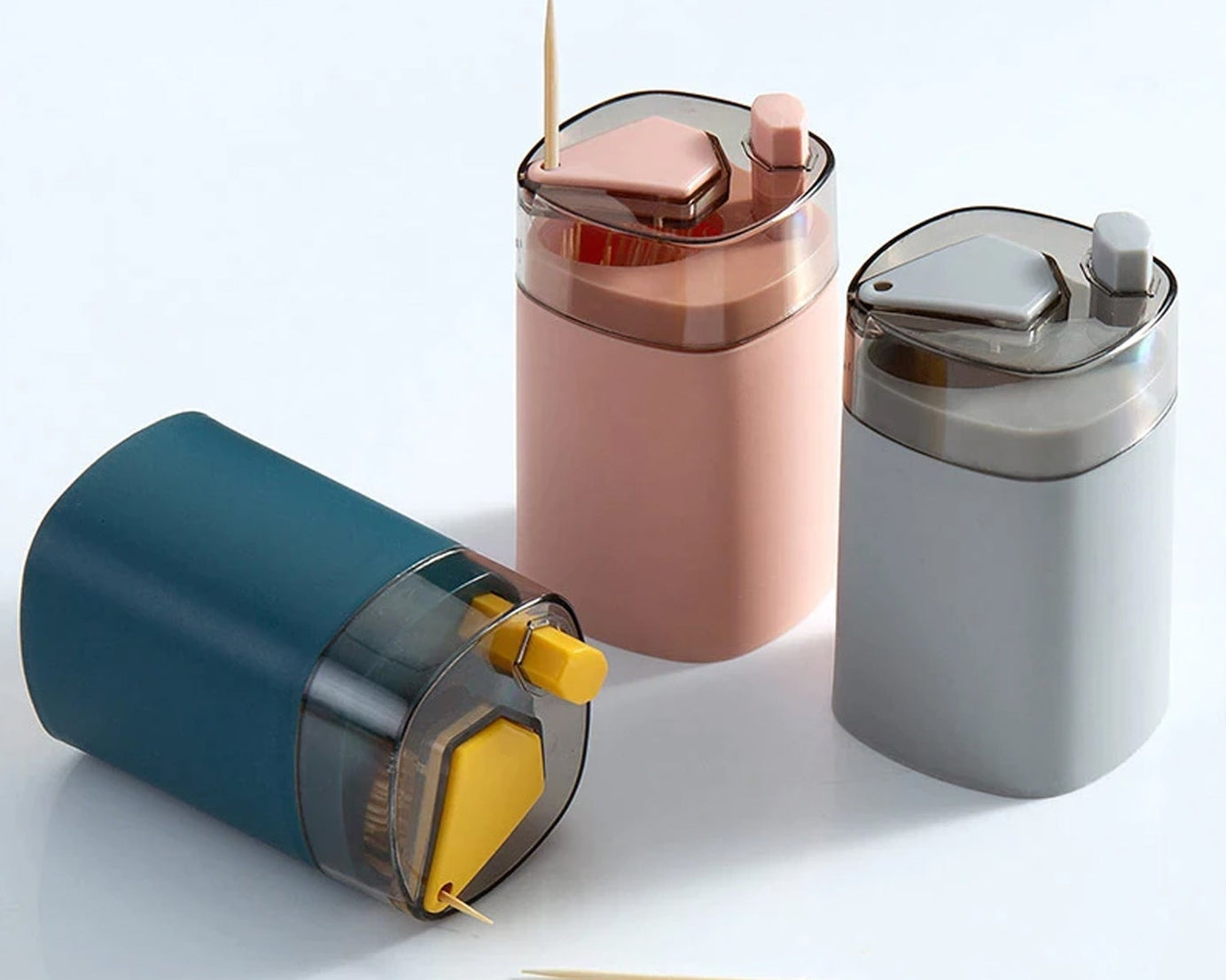 Toothpick Holder Dispenser, Pop-Up Automatic Toothpick Dispenser for Kitchen Restaurant Thickening Toothpicks Container Pocket Novelty, Safe Container Toothpick Storage Box.