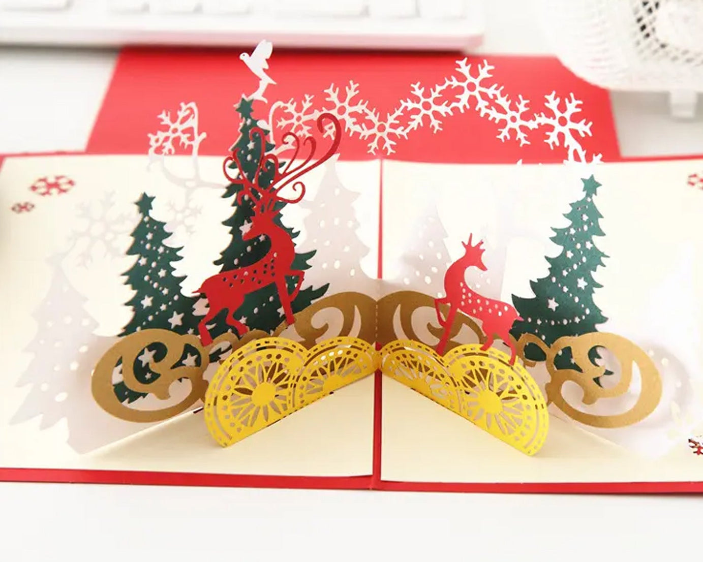 3D Paper Wish Card High Quality Paper Card All Design Card Good Wishing Card (All 3D Card Birthday, Christmas Card,  Cartoon Card, Love Heart Card) (1 Pc)