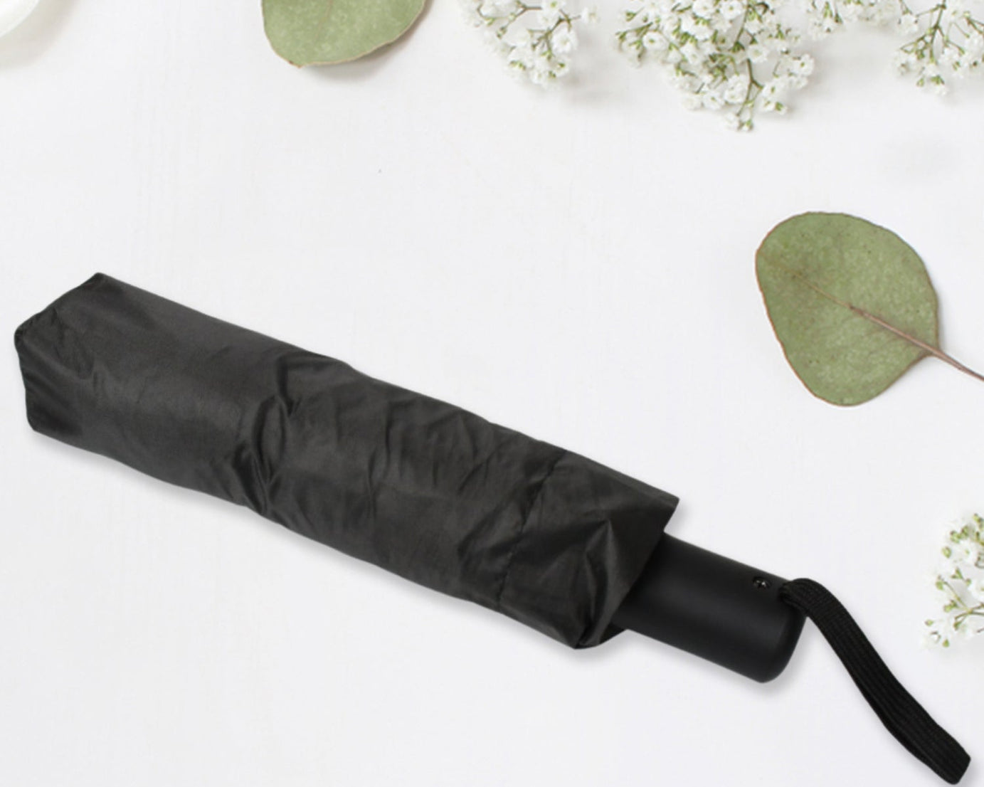 12744 2 Fold Manual Open Umbrella| Windproof, Sunproof & Rainproof with Sturdy Steel Shaft & Wrist Straps | Easy to Hold & Carry | Umbrella for Women, Men & Kids