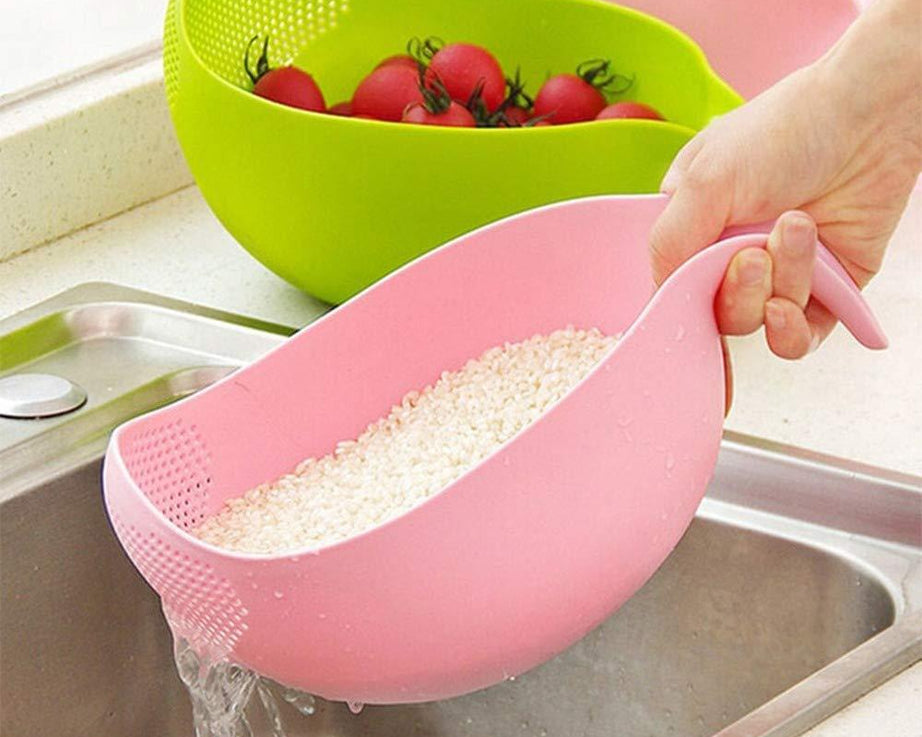 Plastic strainer and rice bowl set, thick and durable