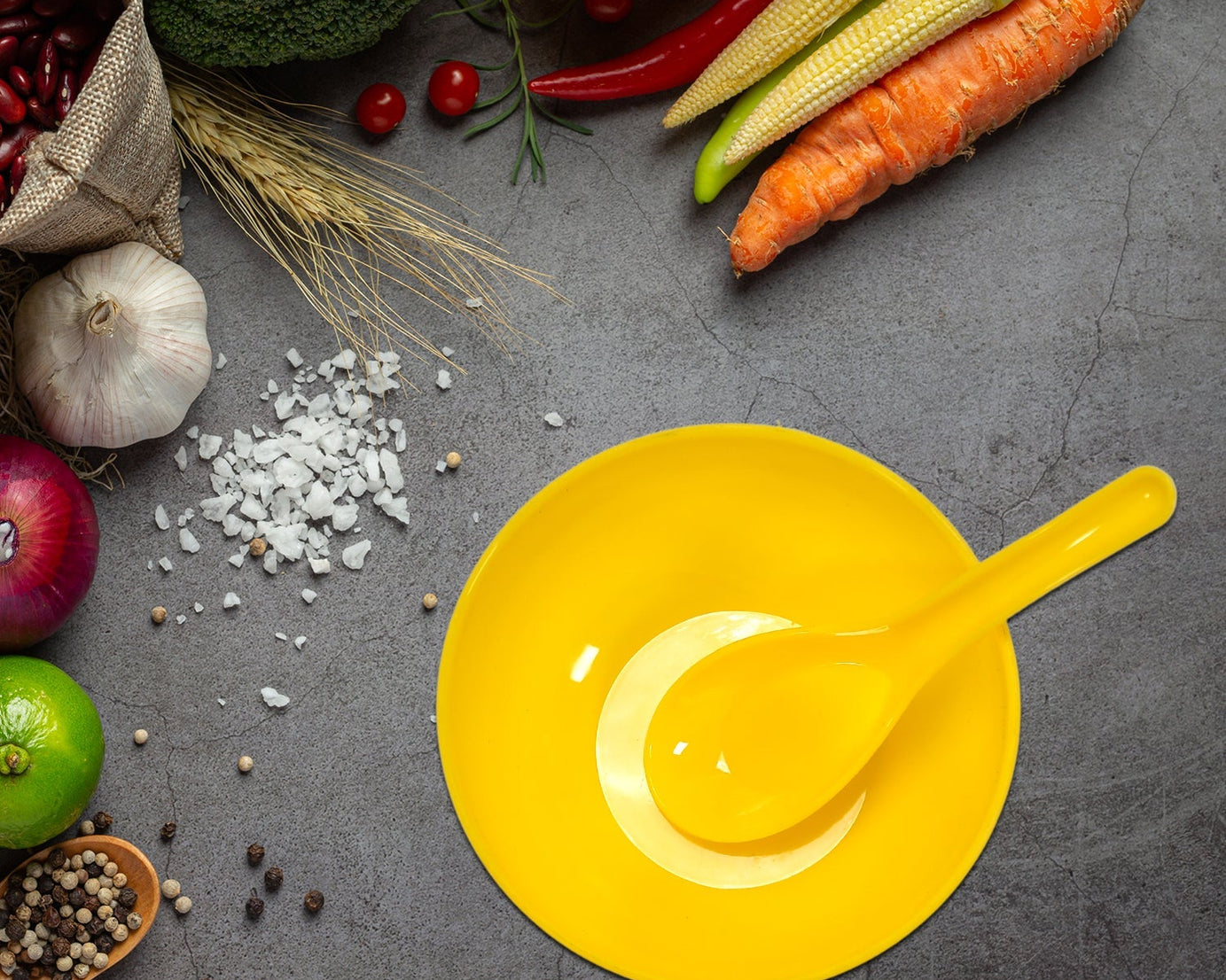 6-piece plastic bowl and spoon set, kitchen use