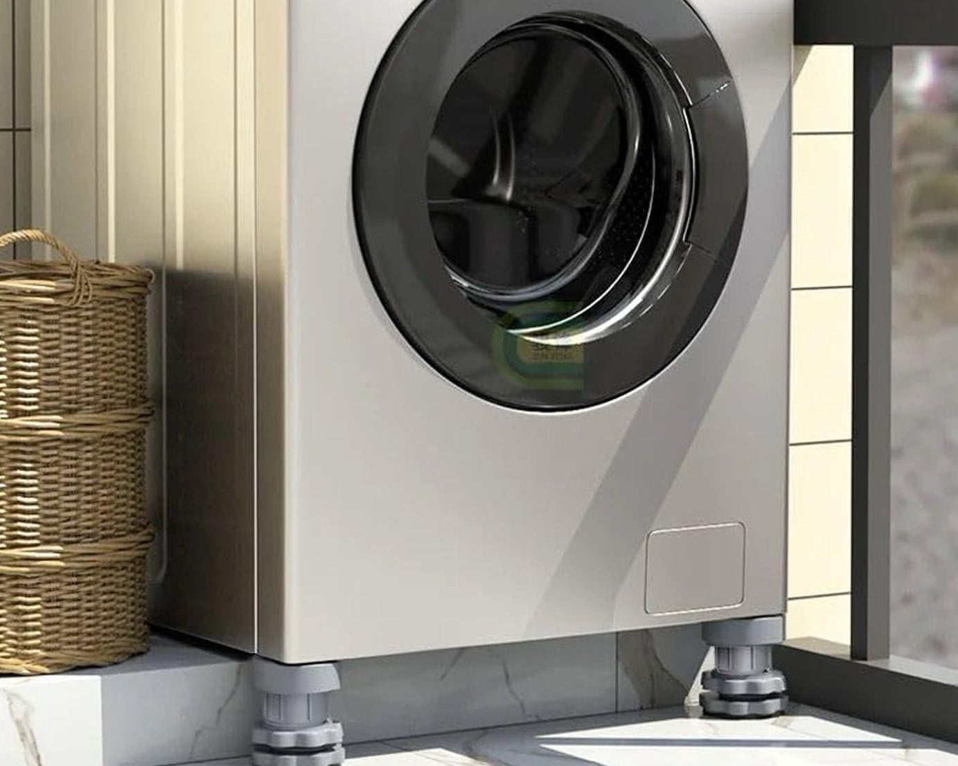 Plastic Washing Machine Vibration Feet Pad, Adjustable Highly Non-Slip Support Anti Vibration Pads Walk Pads Shock Absorber Noise Cancelling Furniture Lifting Base (4 Pcs Set)