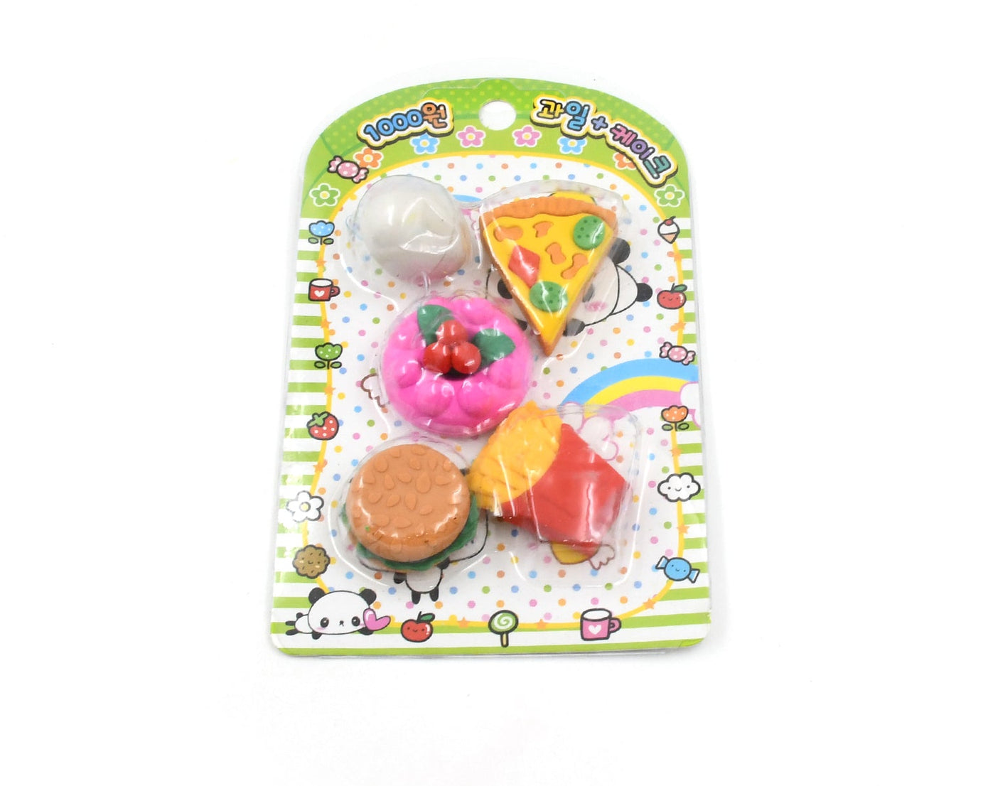 3D Food Shape Fancy & Stylish Colorful Erasers, Mini Eraser Creative Cute Novelty Eraser for Children Eraser Set for Return Gift, Birthday Party, School Prize(5 Pcs Set)