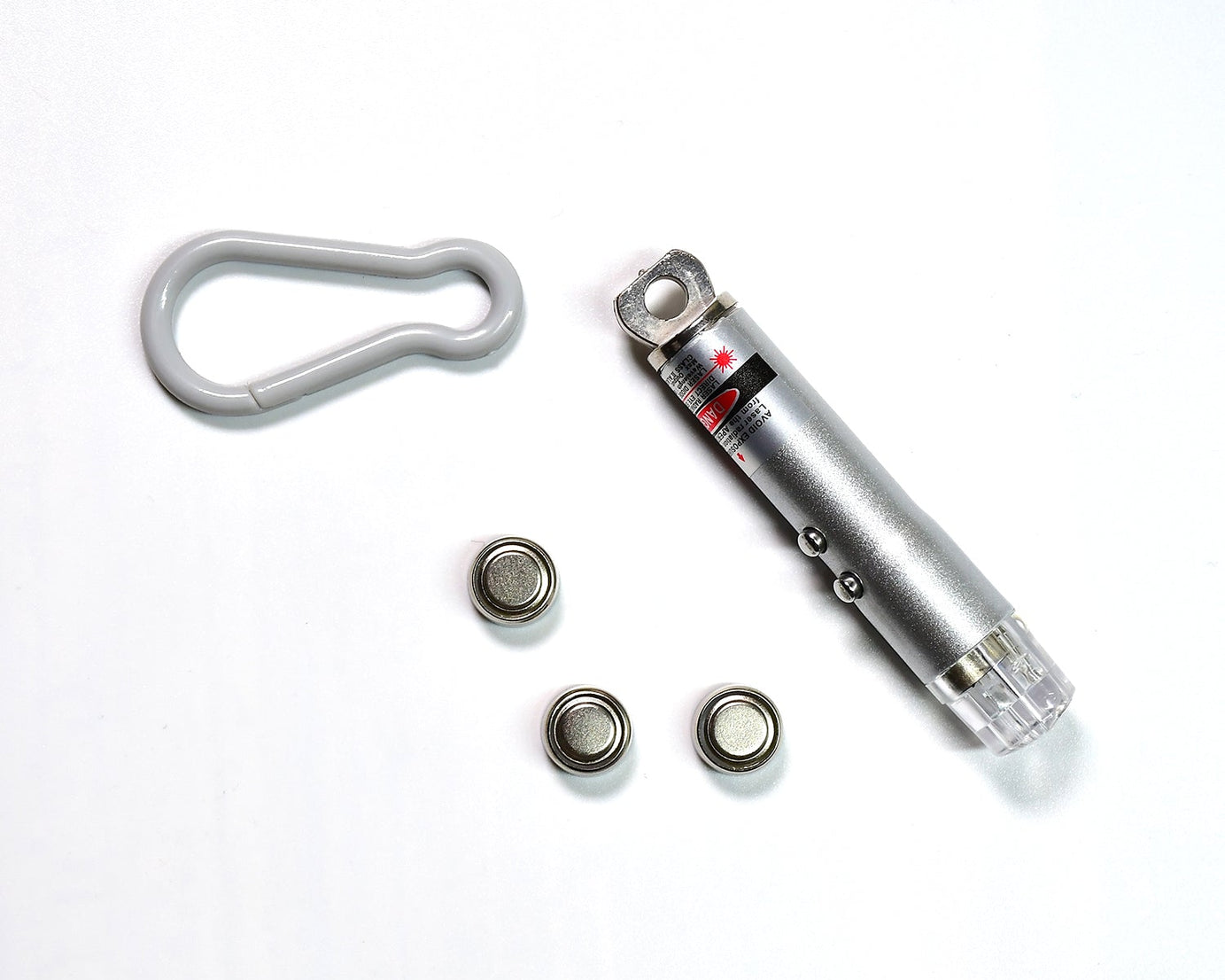 Torch keychain with LED flashlight and laser pointer