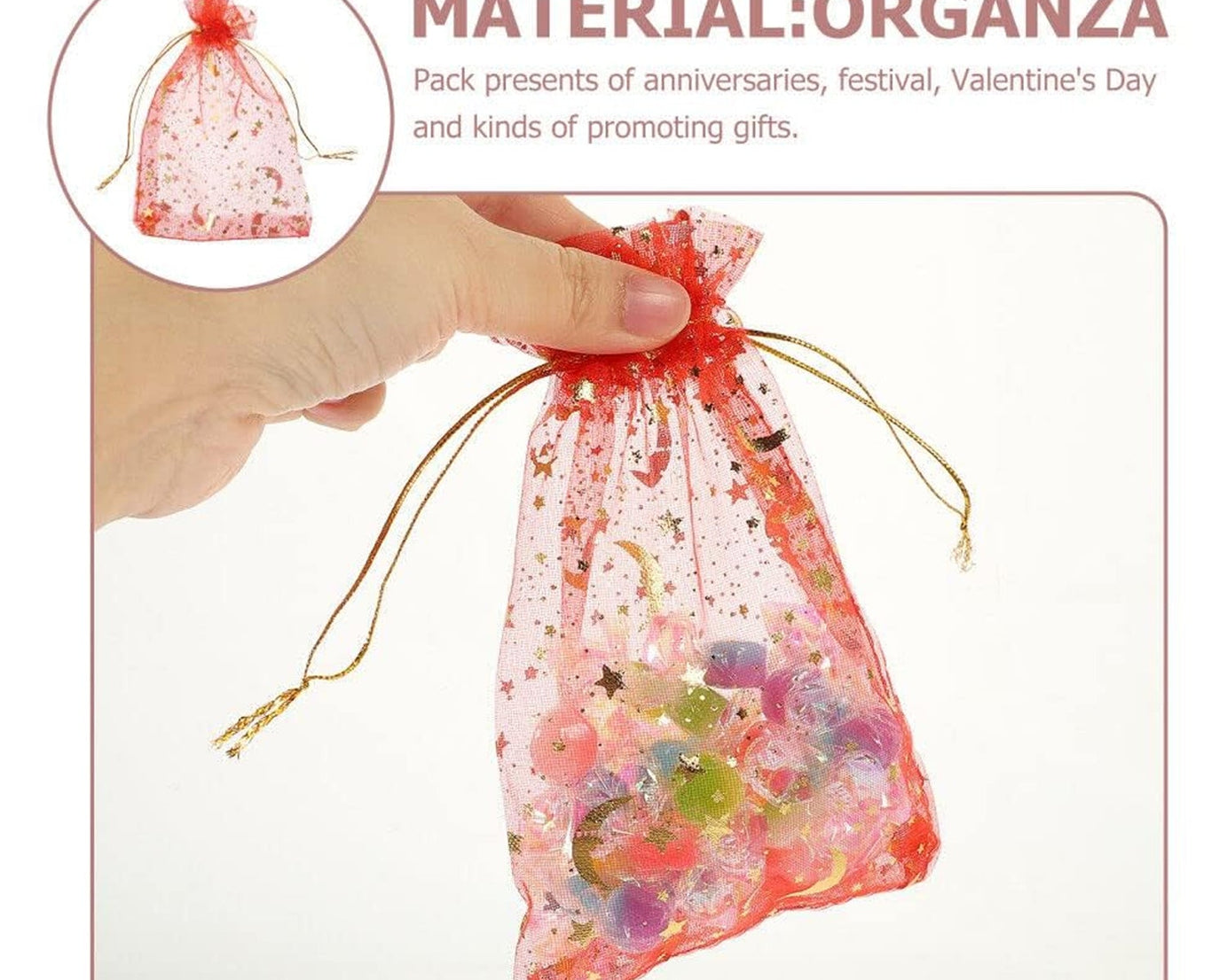Net Fabric Drawstring Pouch for Dry Fruits Packing, Organza Shagun Potli Baba, Wedding Party Favor Gift Bags (Mix Size)