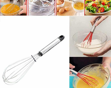 Hand wire whisk for mixing and whisking, multipurpose design.