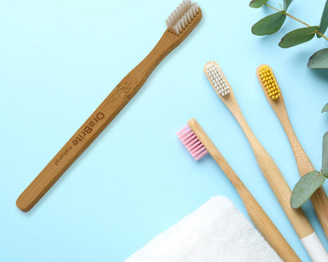 Bamboo Wooden Toothbrush Soft Toothbrush Wooden Child Bamboo Toothbrush Biodegradable Manual Toothbrush for Adult, Kids (15 pcs set / With Round Box)