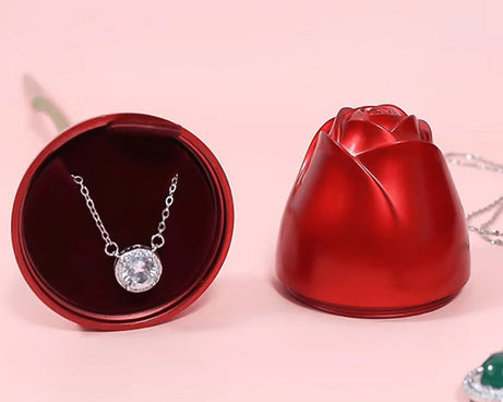 Metal Red Rose Couple Jewelry Box-Fancy Jewelry Box (1 Pc)