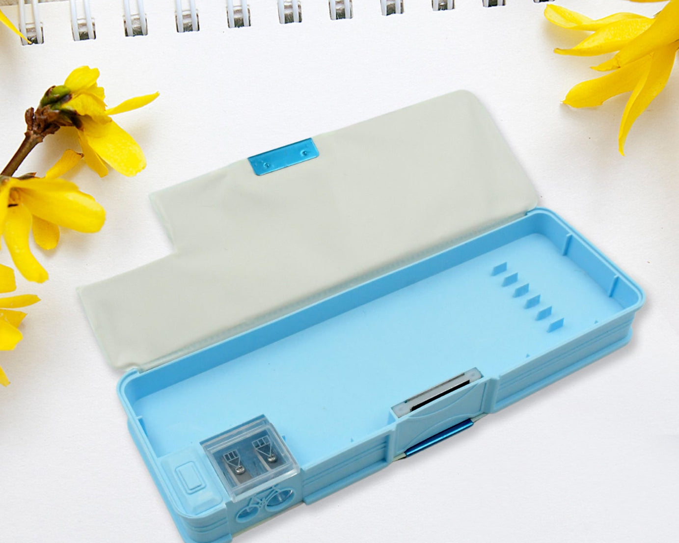 Multipurpose Compass Box, Plastic Double Deck Pencil Case with 2 Compartments, Supplies Utility Box Storage Organizer, Pencil Box for School, Cartoon Printed Pencil Case for Kids, Birthday Gift for Girls & Boys (1 Pc Mix Design)