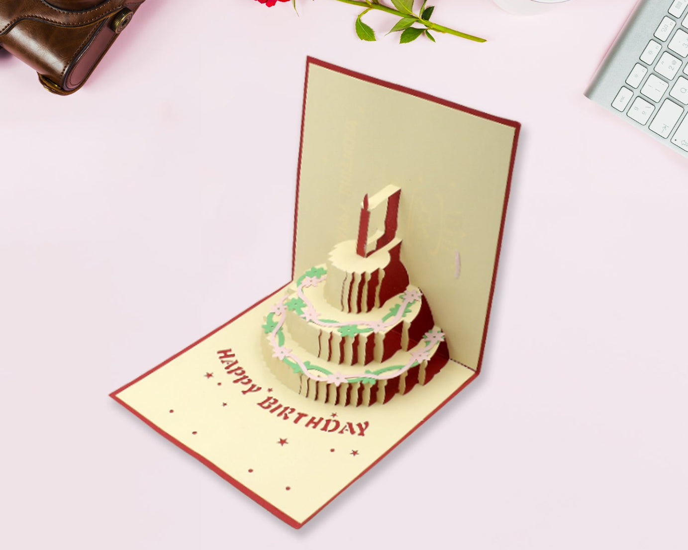 3D Paper Wish Card High Quality Paper Card All Design Card Good Wishing Card  (Birthday , Valentine , love , Christmas Card) (1Pc )