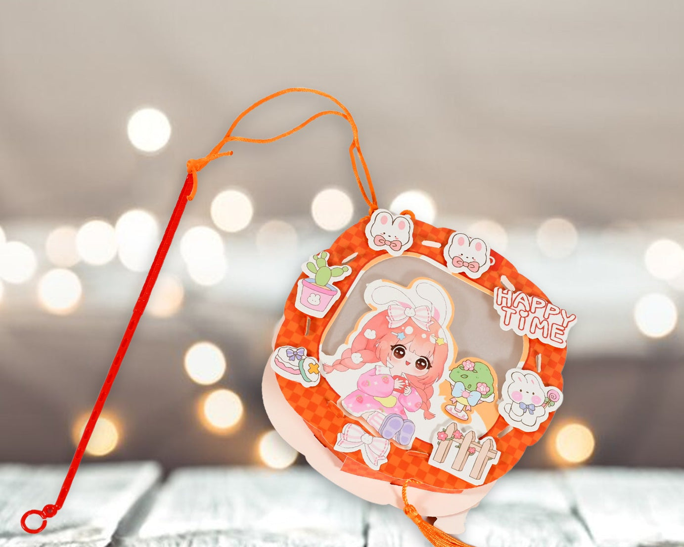 DIY Traditional Lanterns Handmade Cartoon Paper Lanterns, Antique Portable Lantern Hollow-Out Projection Luminescent LED Lamp DIY Hanging Paper Lanterns for Festival Party Decor