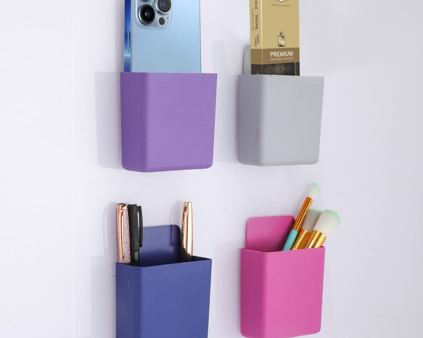 Pack of wall-mounted charging port holders.