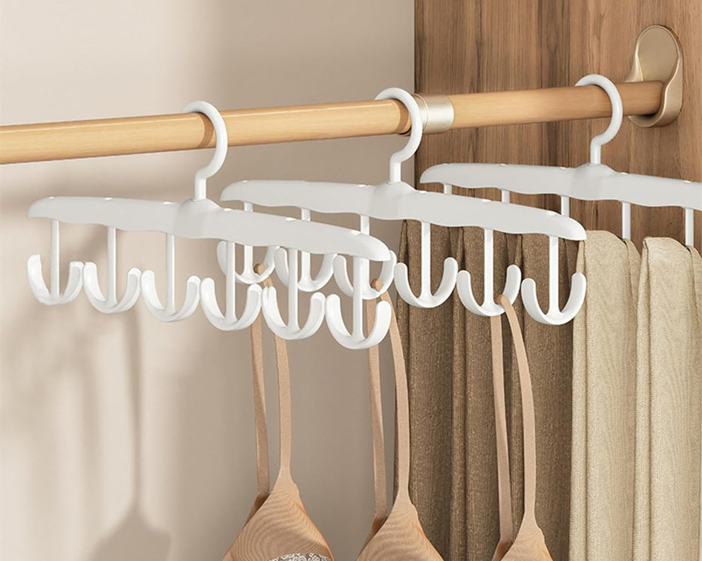 Tank Top Hanger, 12-Hook Space Saving Hanger, Capacity Rotatable Wood Space Saving Hanger Closet Organizers and Storage for Dorm & Apartment for Tank Top