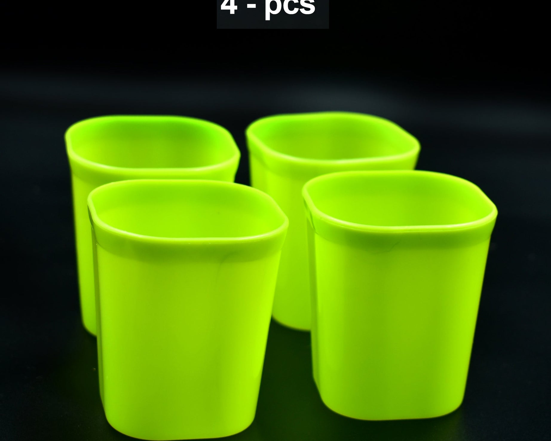 Durable plastic glasses, perfect for drinking water or juice.