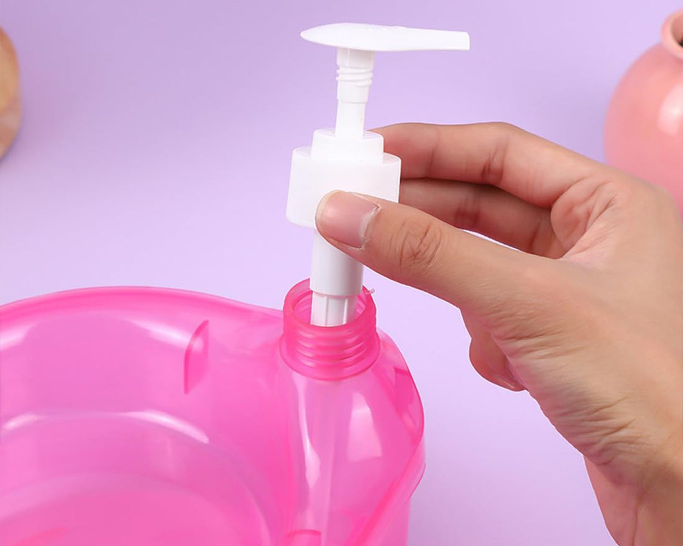 Double Layer Liquid soap Dispenser with Pump and Sponge, Practical for Hotel Sink Clear, Soap Dispensing Liquid Pump Bottle for Home,  Kitchen Rectangle ( 2 in 1 )