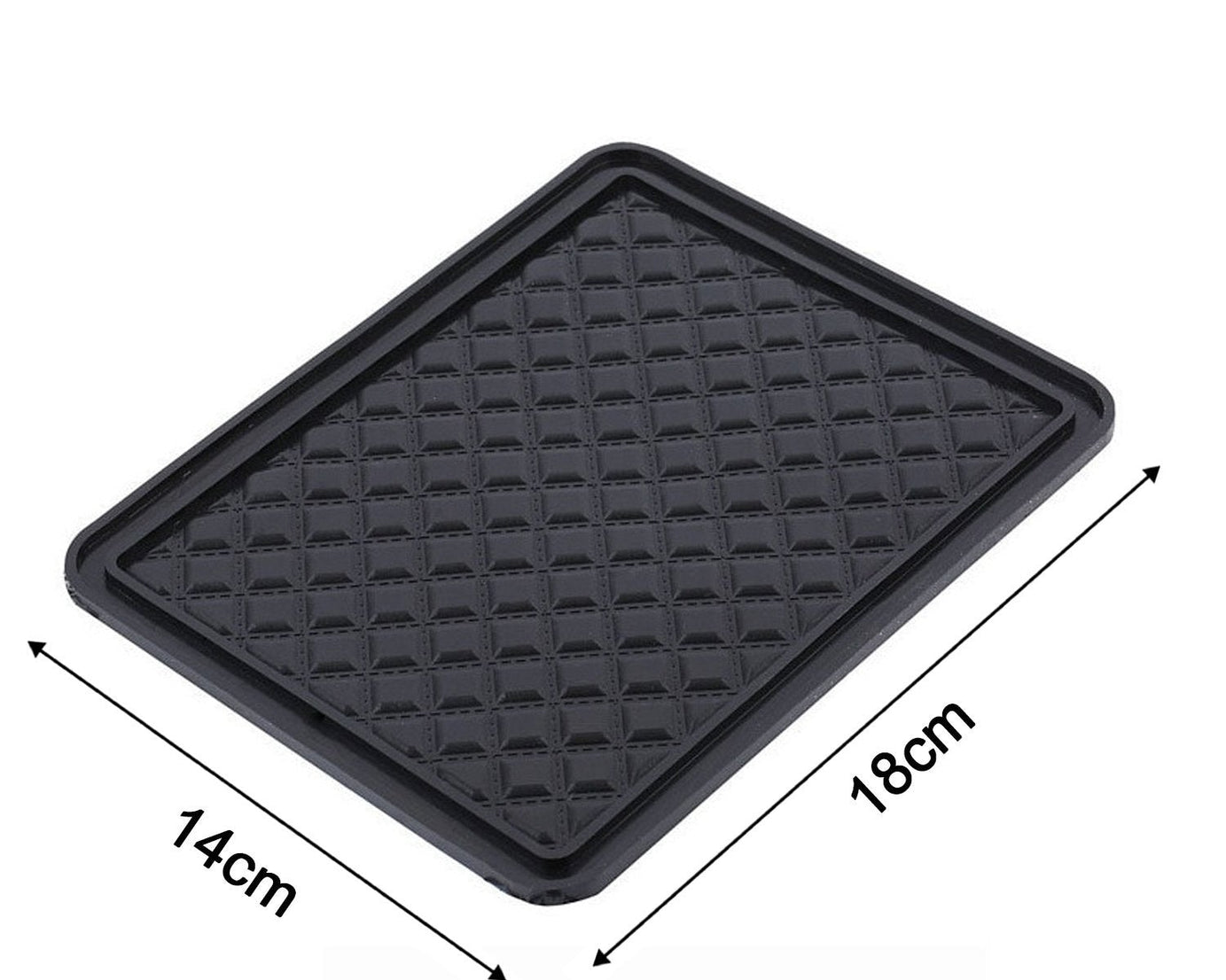 Anti-skid vinyl pad, protects surfaces and prevents movement.