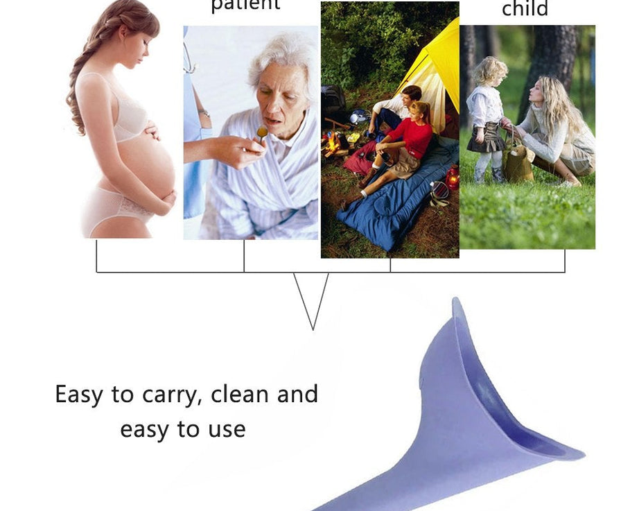 Portable pee funnel for women, ideal for use when conventional facilities are unavailable