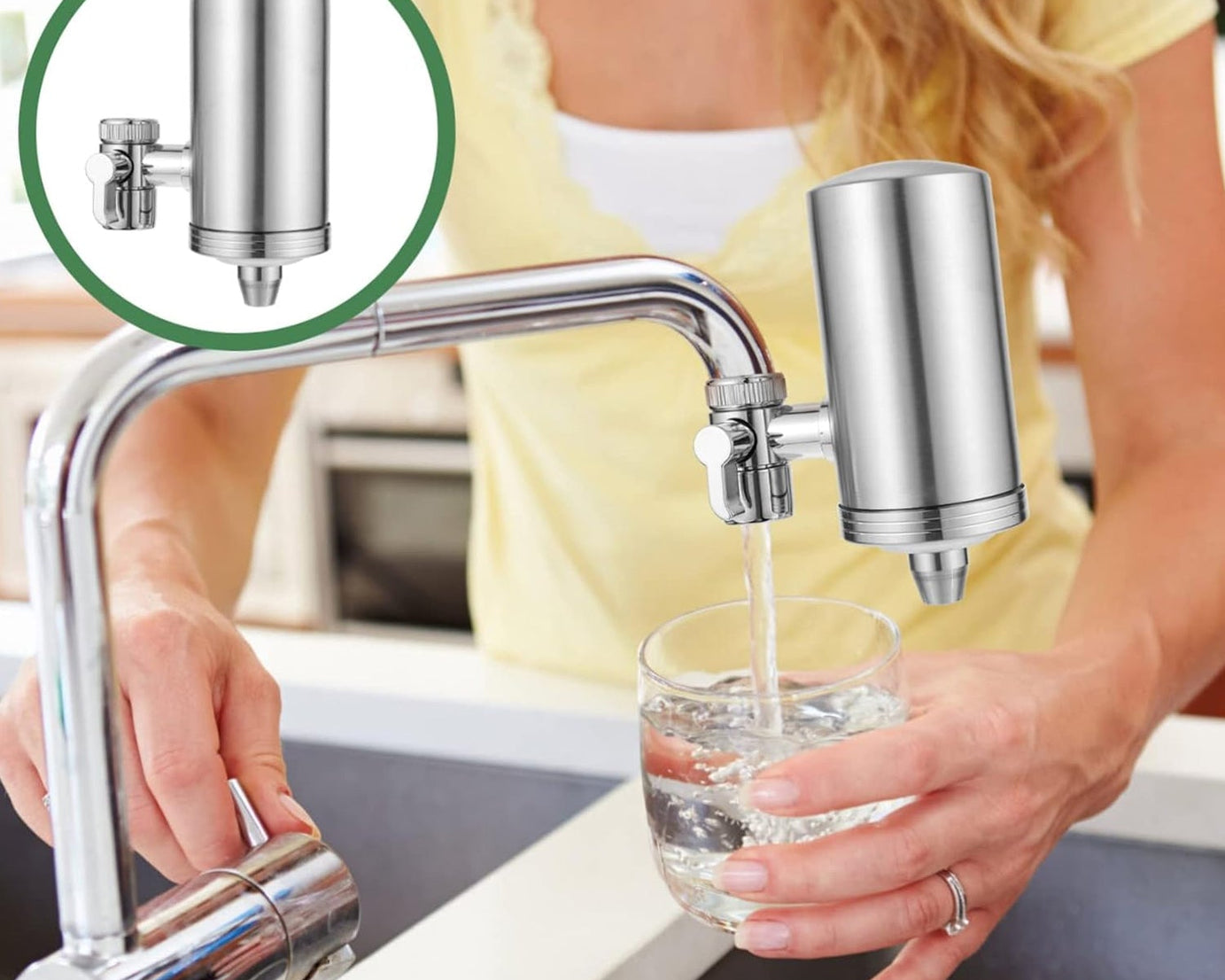 304 Stainless Steel Faucet Mount Water Filter, Water Purifier (1 Set)