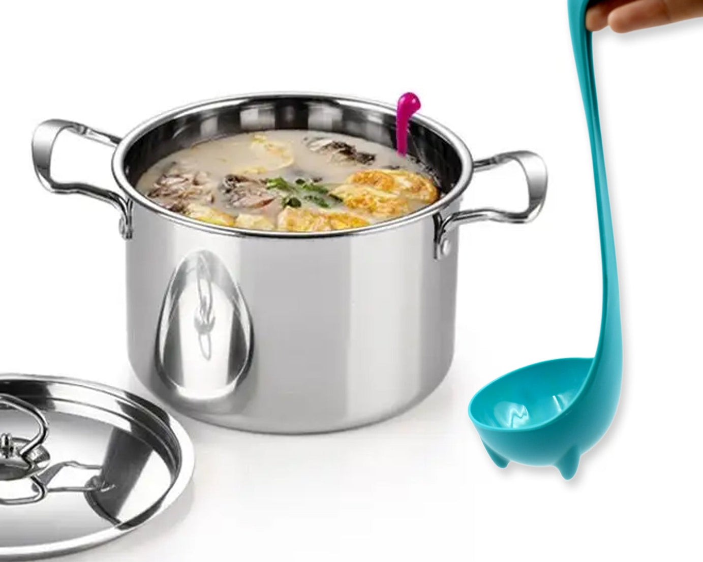 5871  Soup Spoon Creative Long Handle Standing Loch Ness Monster Colander Spoon Dinnerware Cooking Tools Kitchen Accessories