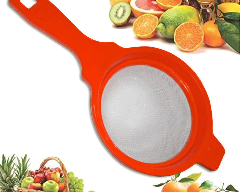 Colorful juice strainer, helps in separating juice from pulp.