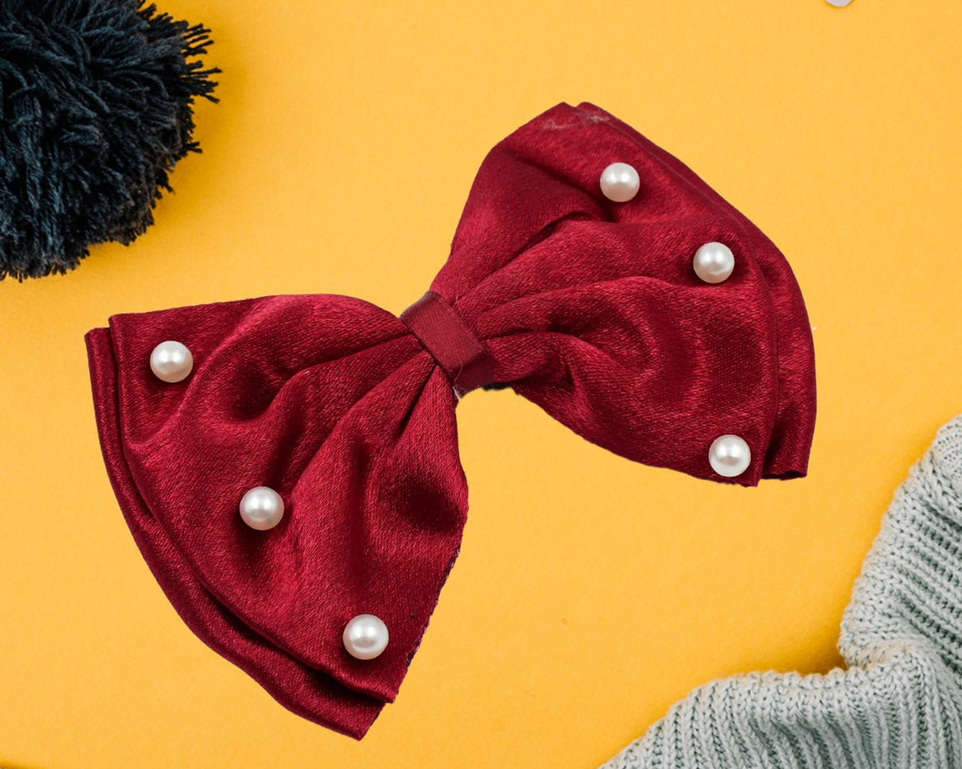 Heart-Shaped Hair Bow Knot Clip