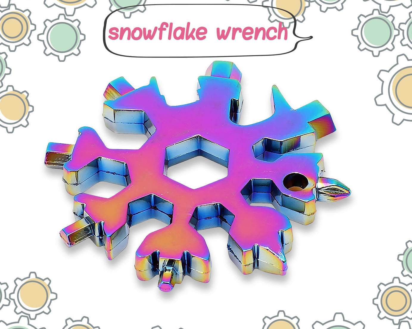 Durable & Portable 18 in 1 Snowflake Multi-Tool, Snowflake Bottle Opener Flat Phillips Screwdriver Kit Wrench