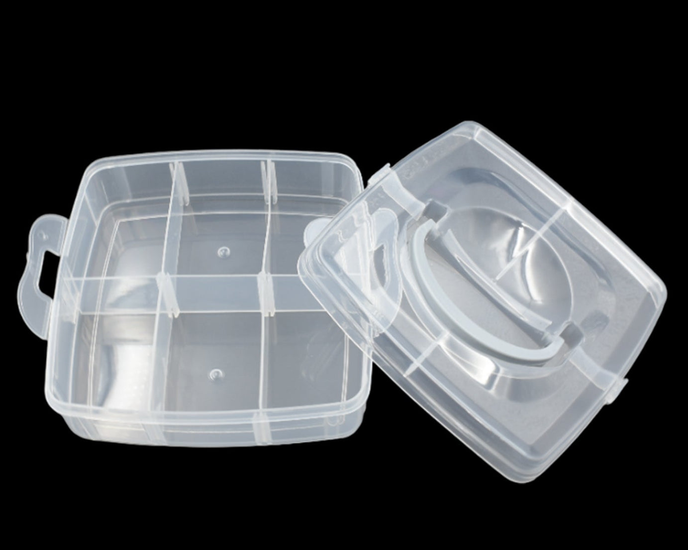 Versatile 18-Grid 3-Layer Transparent Plastic Organizer Box with Adjustable Dividers for Jewelry & Fishing Hooks