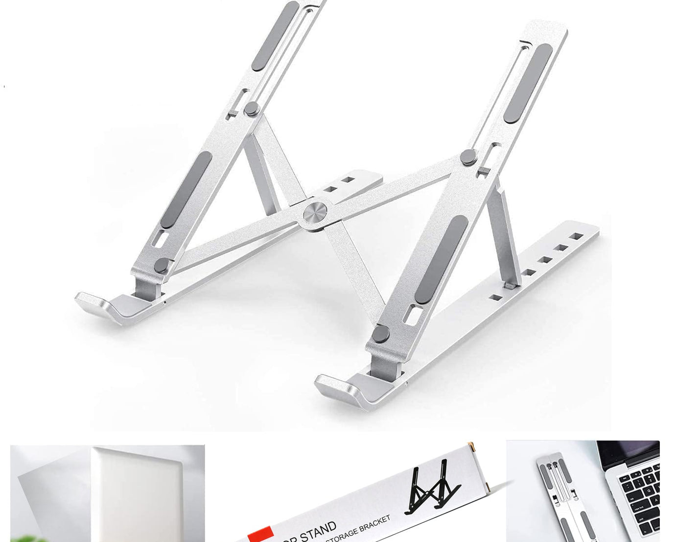 Laptop Stand for Desk | Metal Portable Laptop Stand, with 6 Adjustable Angles | Laptop Riser, Phone, and Tablet Stand | Compatible for All Laptop
