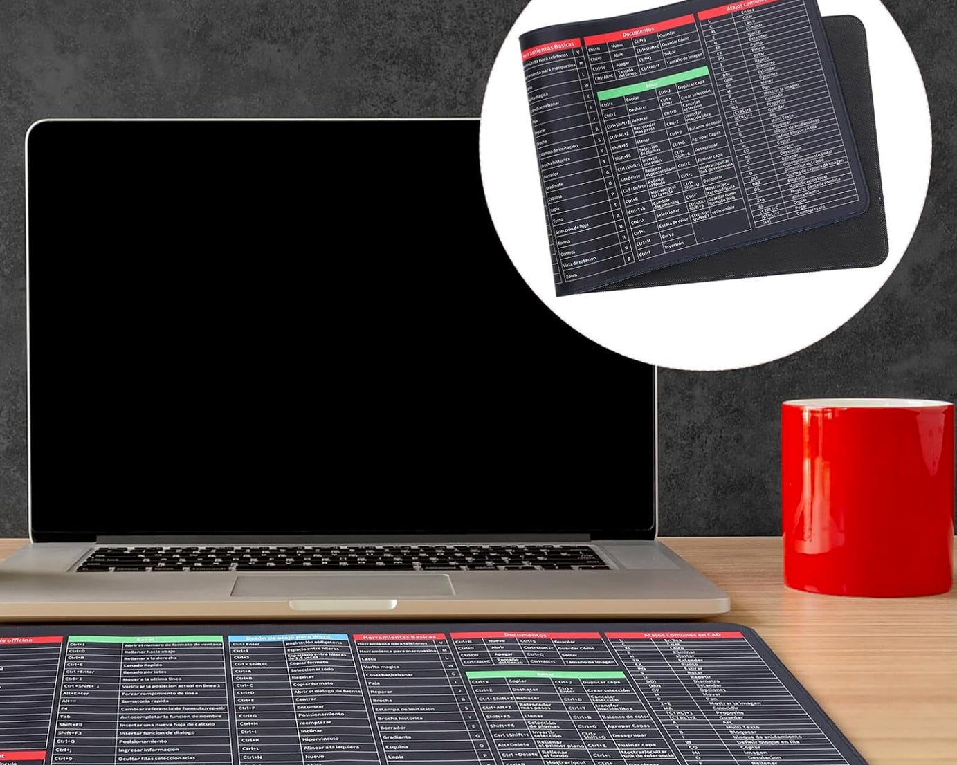 Shortcut Keyboard Mat Mouse Pad Mat Mouse Pads for Desk Quick Key Super Large Anti-slip Keyboard Pad Desk Accessories Desktop Mouse Pad Office Oversized Big Mouse Pad Rubber (80—30 Cm)