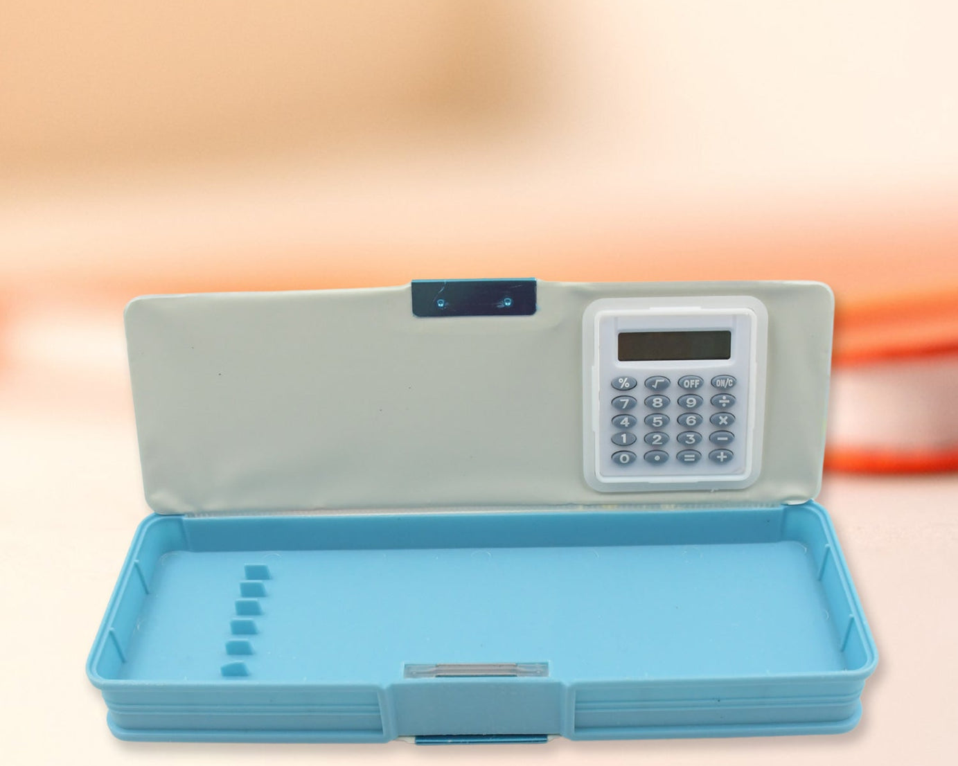 Double Sided Magnetic Geometry Box, Pencil Box with Calculator for Boys Art Plastic Pencil Box  for Girls and Boys