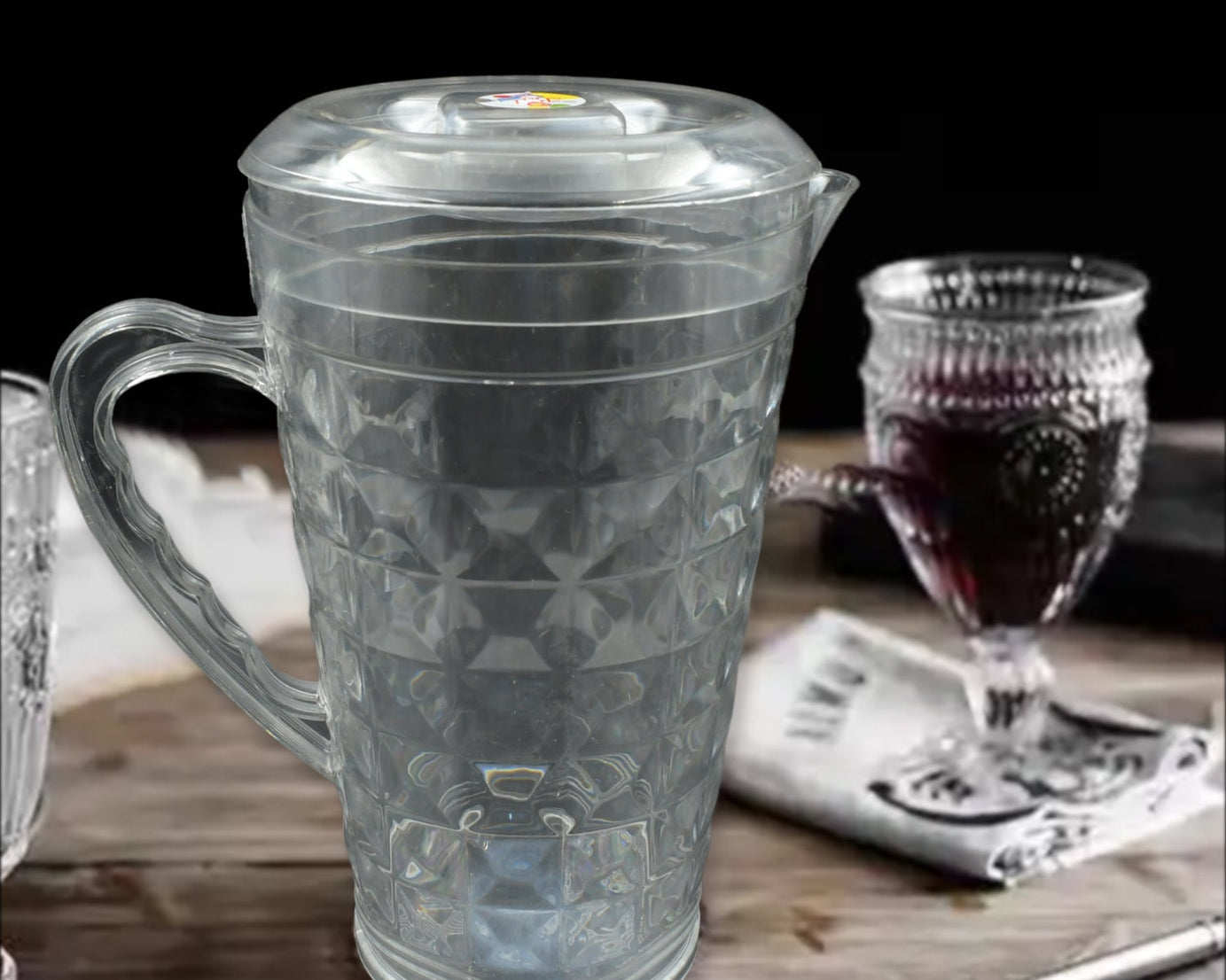 3692  Mocktail Pet Jug  Plastic Jug With lid, Drinking Beverage Jag, Transparent Tableware  Reusable BPA Free, Plastic Water jug for Home use, Perfect for Home, Restaurants