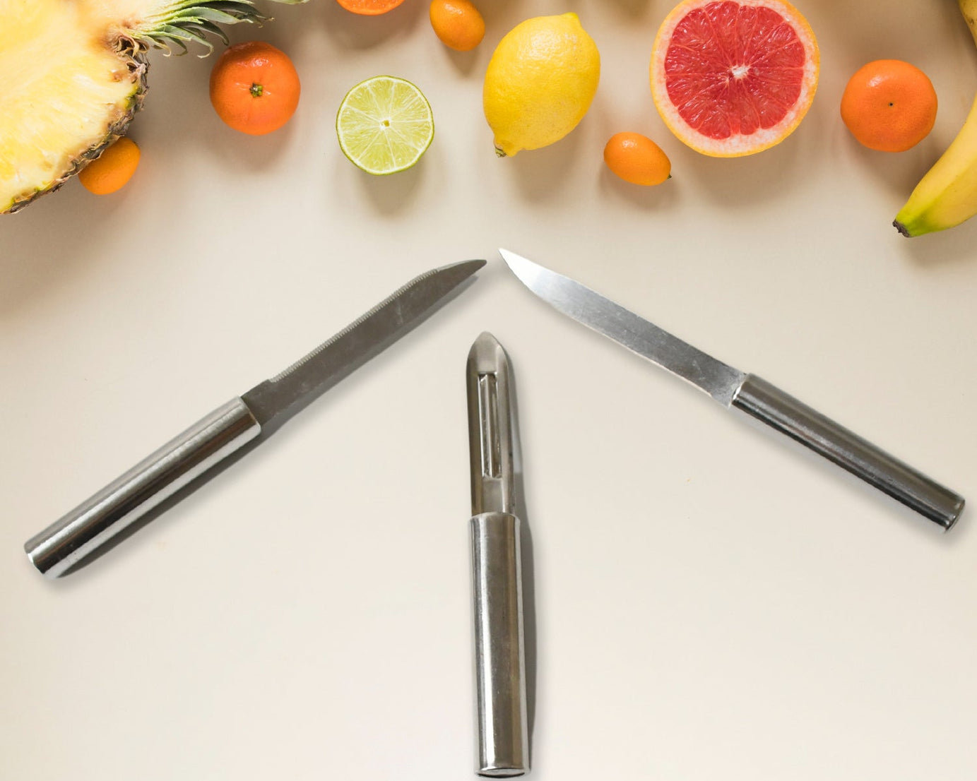 Stainless Steel Multipurpose Sharp Cutting Knife with Non-Slip Handle for Fruit, Meat and Vegetable Chopping (Pack Of 3)